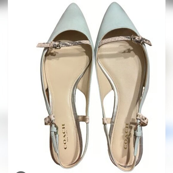 COACH | Wooster Slingback Flats in Mint Green Size 8.5B - Picture 1 of 7